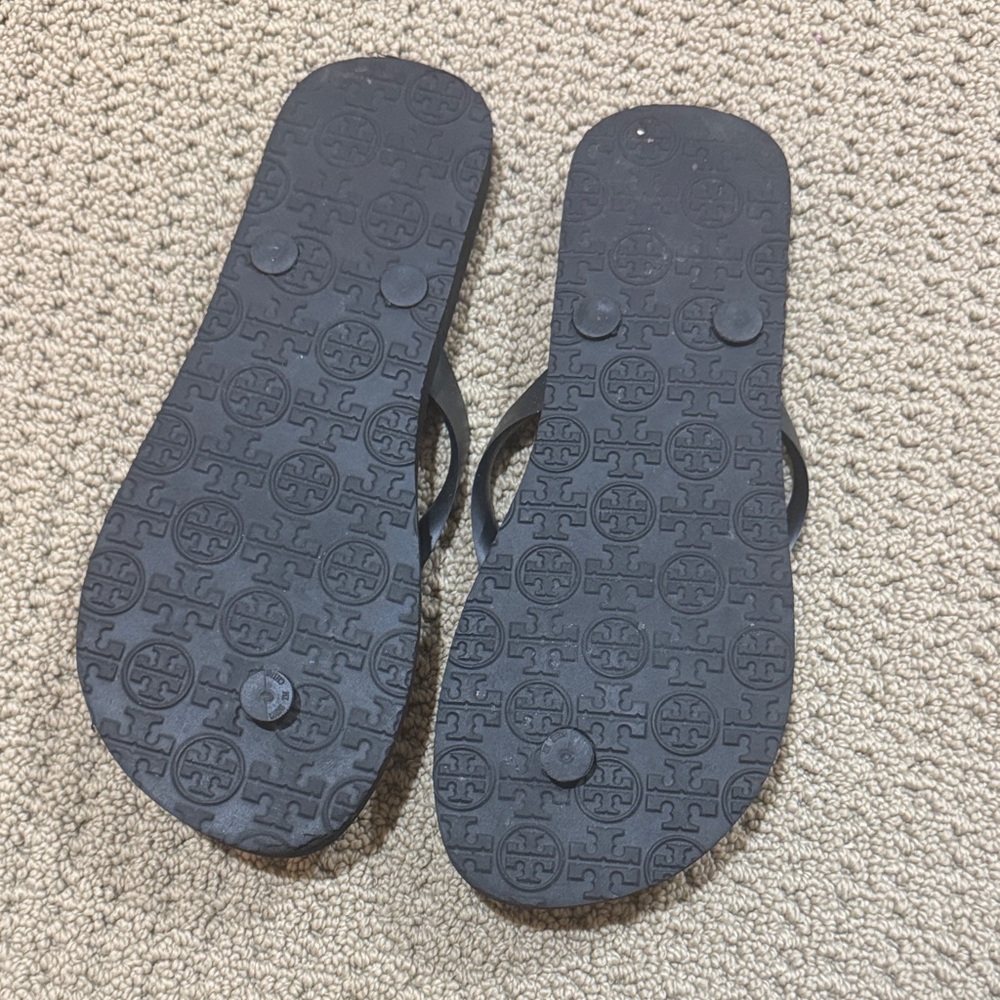 Tory Burch Black and White Flip Flop Sandals - Picture 2 of 2